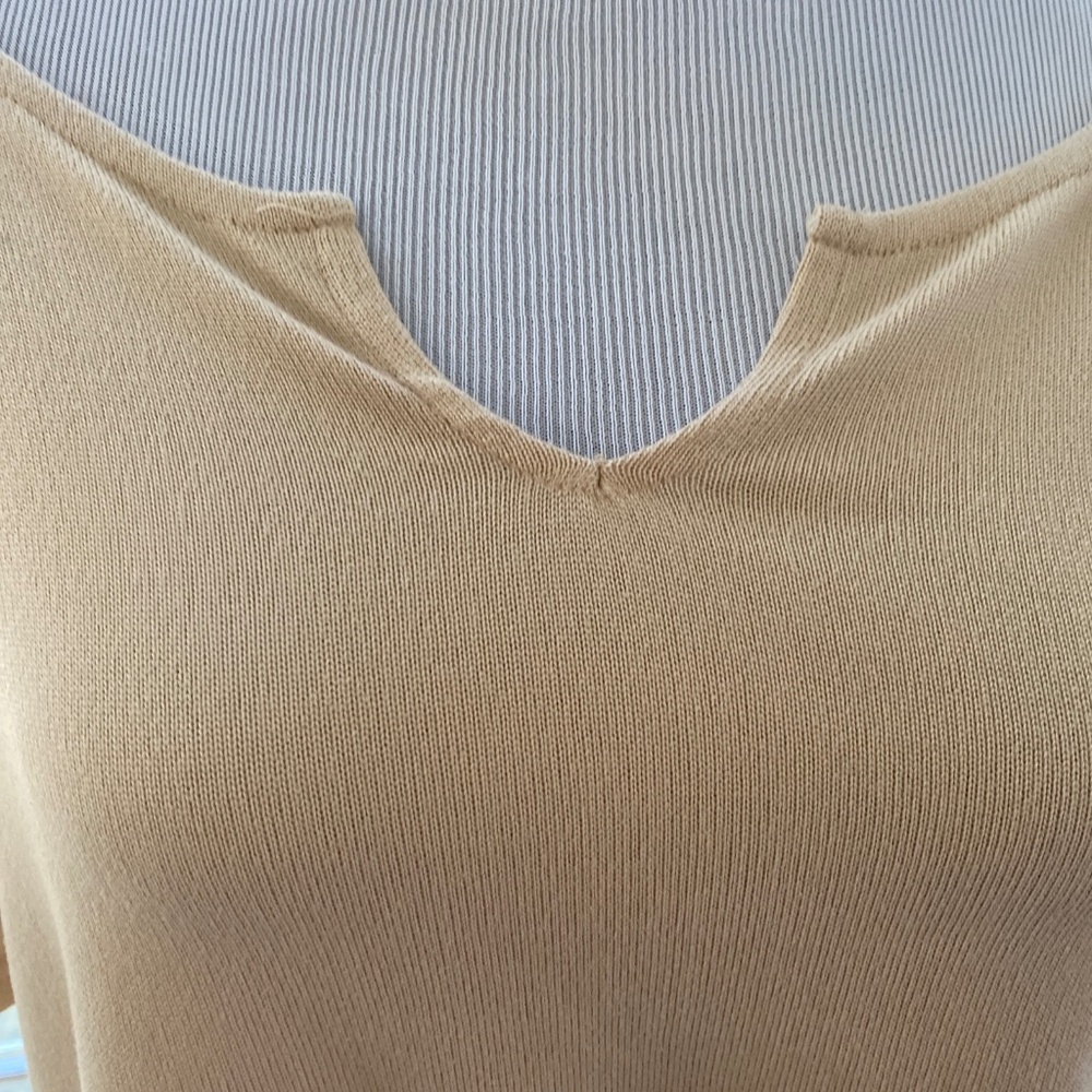 Tan Oversized SCHEIN Dolman Sleeve SharkBite Hem Crop top -sz XL